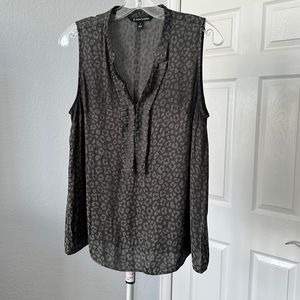 41 Hawthorne, silky tank top with leopard embossing